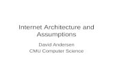 Internet Architecture and Assumptions David Andersen CMU Computer Science.