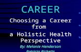 CAREER Choosing a Career from a Holistic Health Perspective By: Melanie Henderson Patricia Ricketts Veronica Owens.