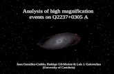 Analysis of high magnification events on Q2237+0305 A Juan González-Cadelo, Rodrigo Gil-Merino & Luis J. Goicoechea (University of Cantabria)