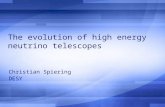 The evolution of high energy neutrino telescopes Christian Spiering DESY.