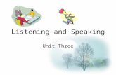 Listening and Speaking Unit Three Listening and Speaking Quiz 1