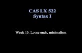 Week 13. Loose ends, minimalism CAS LX 522 Syntax I.