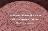 Social and Behavioral Sciences College of Arts and Sciences Overview Session.