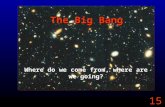 15 The Big Bang Where do we come from, where are we going?