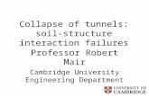 Collapse of tunnels: soil-structure interaction failures Professor Robert Mair Cambridge University Engineering Department.