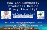 How Can Commodity Producers Reduce Procyclicality? Jeffrey Frankel For G-20: Completing the Agenda, AEEF Conference. Session on Fighting Volatility in.