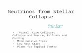 Neutrinos from Stellar Collapse Chris Fryer (LANL/UNM) “Normal” Core Collapse: Collapse and Bounce, Fallback and Cooling More massive Stars Low Mass Stars.