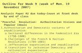 Outline for Week 9 (week of Mon. 19 November 2007) Analysis Paper #2 due today—leave at front desk by end of class “Peaceful” Revolution: Authoritarian.