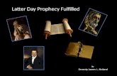 Latter Day Prophecy Fulfilled By Seventy James L. Noland.