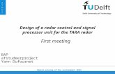 Remote-sensing of the environment (RSE) ATMOS Design of a radar control and signal processor unit for the TARA radar BAP afstudeerproject Yann Dufournet.