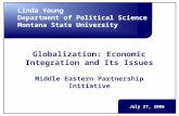 Globalization: Economic Integration and Its Issues Middle Eastern Partnership Initiative Linda Young Department of Political Science Montana State University.