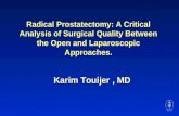 Radical Prostatectomy: A Critical Analysis of Surgical Quality Between the Open and Laparoscopic Approaches. Karim Touijer, MD.