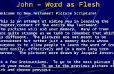 John – Word as Flesh Welcome to New Testament Picture Scripture! This is an attempt at aiding you in learning the chapter content of the entire New Testament.