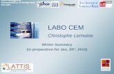 Electromagnetic Compatibility of Integrated Circuits LABO CEM Christophe Lemoine Winter Summary (in preparation for Jan, 20 th, 2010)