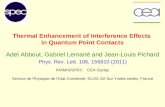 Thermal Enhancement of Interference Effects in Quantum Point Contacts Adel Abbout, Gabriel Lemarié and Jean-Louis Pichard Phys. Rev. Lett. 106, 156810.
