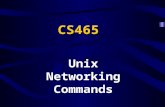 Unix Networking Commands CS465. Network-Related Utilities talk ftp telnet rlogin, rsh, and rcp ping netstat.