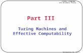 Transparency No. P3C3-1 Formal Language and Automata Theory Part III Turing Machines and Effective Computability.