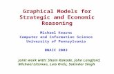 Graphical Models for Strategic and Economic Reasoning Michael Kearns Computer and Information Science University of Pennsylvania BNAIC 2003 Joint work.
