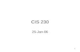 1 CIS 230 25-Jan-06. 2 Overview Selection Statements –If Statement –Else –Nested If-Else –Switch Repetition Statements –While statement –For Statement.