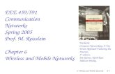 6: Wireless and Mobile Networks6-1 EEE 459/591 Communication Networks Spring 2005 Prof. M. Reisslein Chapter 6 Wireless and Mobile Networks Textbook: Computer.