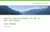 1 Source apportionment of PM in the PCM model John Stedman 23 April 2010.