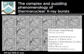 Galloway, “The complex and puzzling phenomenology of thermonuclear X-ray bursts” The complex and puzzling phenomenology of thermonuclear X- ray bursts.