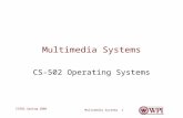 Multimedia Systems 1 CS502 Spring 2006 Multimedia Systems CS-502 Operating Systems.
