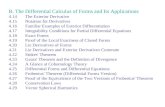 B. The Differential Calculus of Forms and Its Applications 4.14 The Exterior Derivative 4.15 Notation for Derivatives 4.16 Familiar Examples of Exterior.