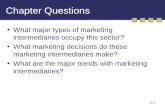 16-1 Chapter Questions What major types of marketing intermediaries occupy this sector? What marketing decisions do these marketing intermediaries make?