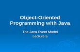 Object-Oriented Programming with Java The Java Event Model Lecture 5.