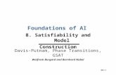 08/1 Foundations of AI 8. Satisfiability and Model Construction Davis-Putnam, Phase Transitions, GSAT Wolfram Burgard and Bernhard Nebel.