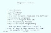 1 Fall 2008ACS-1903 Chapter 1 Topics Java History Java Programs Why Program? Computer Systems: Hardware and Software Programming Languages What Is a Program.
