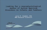 Looking for a neurophysiological marker of Autism Spectrum Disorders in Infants and Toddlers Julia M. Stephen, PhD MRN Research Scientist.