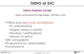 H. Avakian, INT, Nov 9 1 Harut Avakian (JLab) SIDIS at EIC SIDIS at EIC Gluons and the quark sea at high energies, INT Nov 9, 2010 TMDs and spin-orbit.