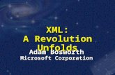 XML: A Revolution Unfolds Adam Bosworth Microsoft Corporation.