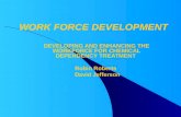 DEVELOPING AND ENHANCING THE WORKFORCE FOR CHEMICAL DEPENDENCY TREATMENT Robin Roberts David Jefferson WORK FORCE DEVELOPMENT.