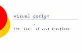 Visual design The “look” of your interface. Your Screen?