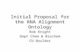 Initial Proposal for the RNA Alignment Ontology Rob Knight Dept Chem & Biochem CU Boulder.