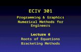 ECIV 301 Programming & Graphics Numerical Methods for Engineers Lecture 6 Roots of Equations Bracketing Methods.