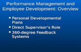 Performance Management and Employee Development: Overview Personal Developmental Plans Personal Developmental Plans Direct Supervisor’s Role Direct Supervisor’s.