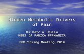 Hidden Metabolic Drivers of Pain Dr Marc A. Russo MBBS DA FANZCA FFPMANZCA FPM Spring Meeting 2010.