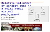 Relative influence of sensory cues in a multi-modal virtual environment Claudia Hendrix Pi-Ming Cheng William Durfee Department of Mechanical Engineering.