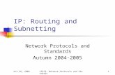 Oct 26, 2004CS573: Network Protocols and Standards1 IP: Routing and Subnetting Network Protocols and Standards Autumn 2004-2005.