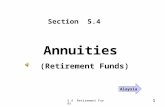 5.4 Retirement Funds 1 Section 5.4 Annuities (Retirement Funds) Alaysia.