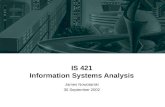 IS 421 Information Systems Analysis James Nowotarski 30 September 2002.