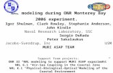 NRL modeling during ONR Monterey Bay 2006 experiment. Igor Shulman, Clark Rowley, Stephanie Anderson, John Kindle Naval Research Laboratory, SSC Sergio.