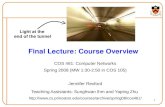 1 Final Lecture: Course Overview COS 461: Computer Networks Spring 2008 (MW 1:30-2:50 in COS 105) Jennifer Rexford Teaching Assistants: Sunghwan Ihm and.
