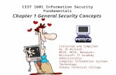 CIST 1601 Information Security Fundamentals Chapter 1 General Security Concepts Collected and Compiled By JD Willard MCSE, MCSA, Network+, Microsoft IT.