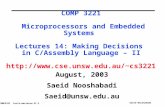 COMP3221 lec14-decision-II.1 Saeid Nooshabadi COMP 3221 Microprocessors and Embedded Systems Lectures 14: Making Decisions in C/Assembly Language – II.