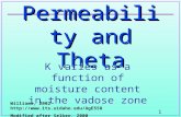 1 Permeability and Theta K varies as a function of moisture content in the vadose zone Williams, 2002  Modified after Selker,